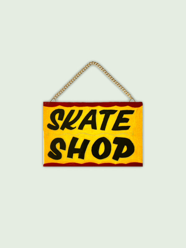 Mini enseigne peinte à la main Skate Shop